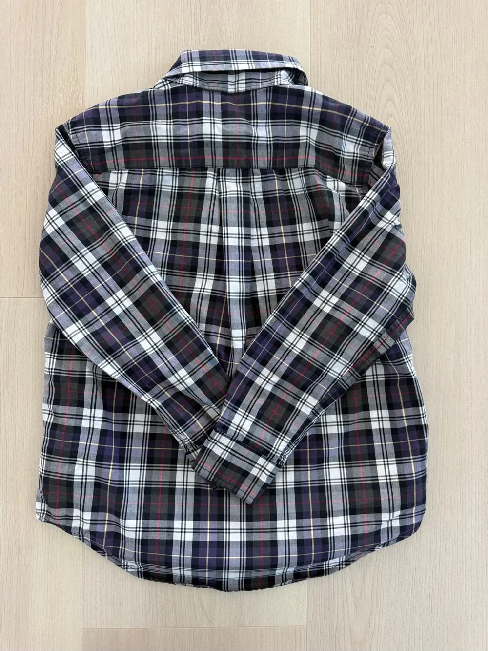 Ralph Lauren Boys Fall Plaid Button-Down Shirt in Navy, White, Burgendy & Gray